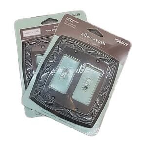 Allen Roth Wall Plate Double Switch Cover Oil Rubbed Bronze Finish 2Pack [67]
